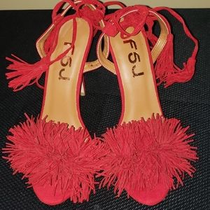 New in Box Red Tassel Pumps